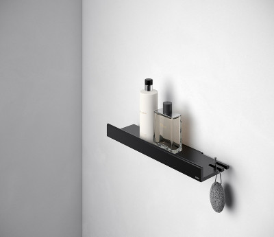 Металлическая полка в ванную Keuco Collection Reva 12858 370000 черная матовая