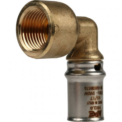 Угольник-переходник STOUT с внутренней резьбой 1/2"х16 для металлопластиковых труб прессовой SFP-0010-001216