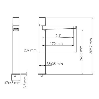 Смеситель для раковины WasserKRAFT Saale 9500 (9503H), белый