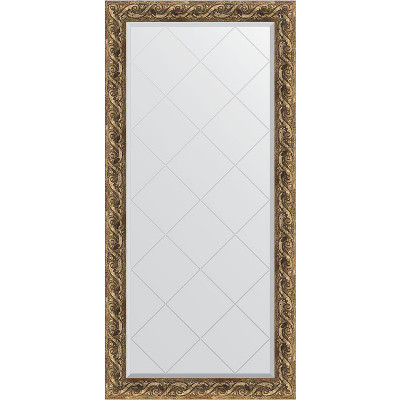 Зеркало настенное Evoform ExclusiveG 158х76 BY 4270 с гравировкой в багетной раме Фреска 84 мм