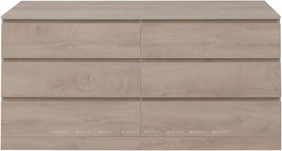 Комод для ванной Aquanet Сканди 1600x480 Дуб эдгрейн 6 ящиков (00302547)