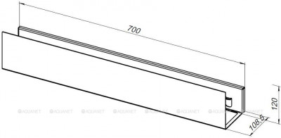 Полка для ванной Aquanet Магнум 70x12 черная матовая, с крючками (00302221)