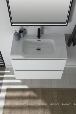 Раковина для тумбы Aquanet Flat 80 полувстраиваемая прямоугольная (00254364)