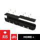 Дренажный канал 100 мм с пластиковой рамой и пластиковой решеткой А15 AlcaPlast AVZ104-R401  (AVZ104-R401)