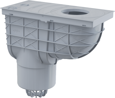 Ливнеотвод 300×155/125 мм, сток – прямой, серый AlcaPlast AGV2S