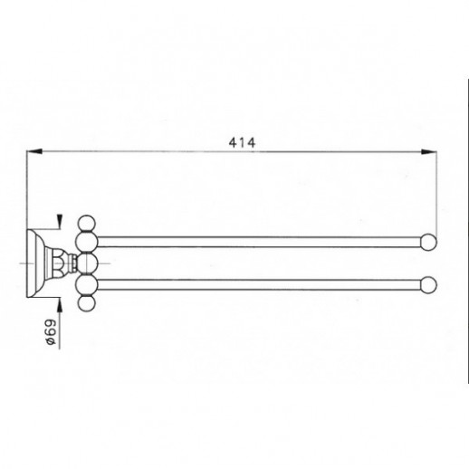 Nicolazzi Classica 1482 GO 34 полотенцедержатель двойной, золото