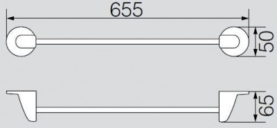 Veragio Oscar Cromo OSC-5221.CR держатель для полотенец, хром 60 см