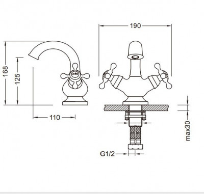 GERHANS Caissa K11001 смеситель для раковины (хром)