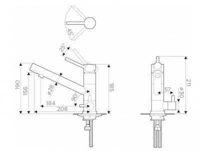 Смеситель для кухни под фильтр OMOIKIRI Tonami-С 4994012, хром