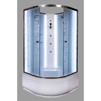 Душевая кабина б/к Deto ЕМ 4510 N LED GM 100х100 см с гидромассажем и подсветкой