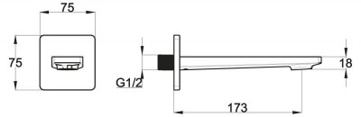 Излив для ванны BelBagno CARIN хром CAR-BC-CRM
