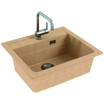 Мойка для кухни Alveus Granital Atrox 30 Beige G55 590x500 1131994 бежевая ис-ный гранит прямоугольная