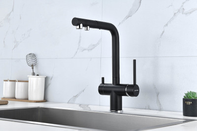 Кухонный смеситель Paulmark Serpentine Se213222-401 антрацит с выдвижным изливом