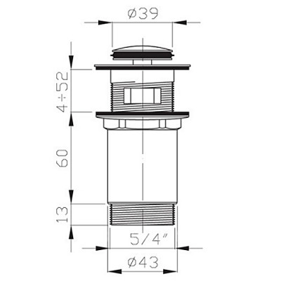 Донный клапан PlastBrno EUVCR01 хром для раковины