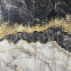 Штора с рисунком черный мрамор, в ванную комнату, без колец - полиэстэр САНАКС (01-81)  (01-81)