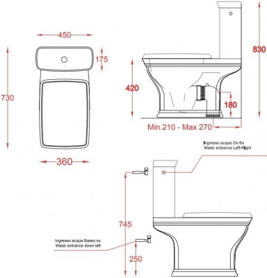 Унитаз напольный компакт Artceram Civitas CIV004 01 00 белый