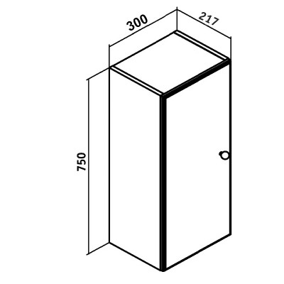 Шкаф подвесной в ванную Runo Кредо 30 00000000761 белый