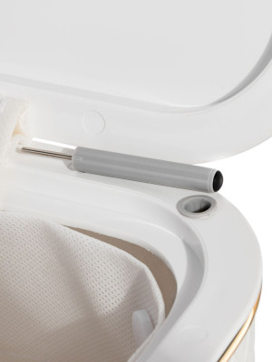 Корзина для белья Geralis KWG-B CROCO белая, кант золото, стандартная