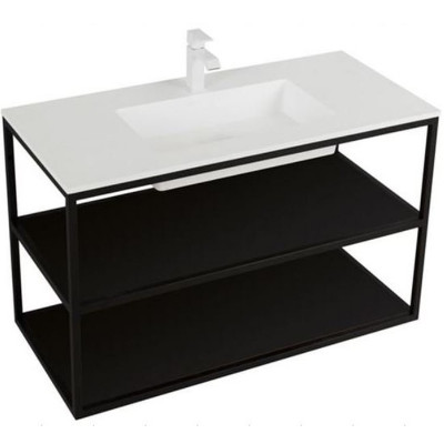 Консоль под раковину Cezares Cadro 90 CADRO-90/46/58-2C-SO-MET-ST черная матовая подвесная