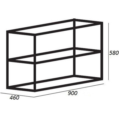 Консоль под раковину Cezares Cadro 90 CADRO-90/46/58-2C-SO-MET-ST черная матовая подвесная