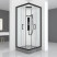 Душевая кабина Black&White Galaxy 8002900 с гидромассажем 90х90 см пр-ль черный задняя стенка белая квадратная