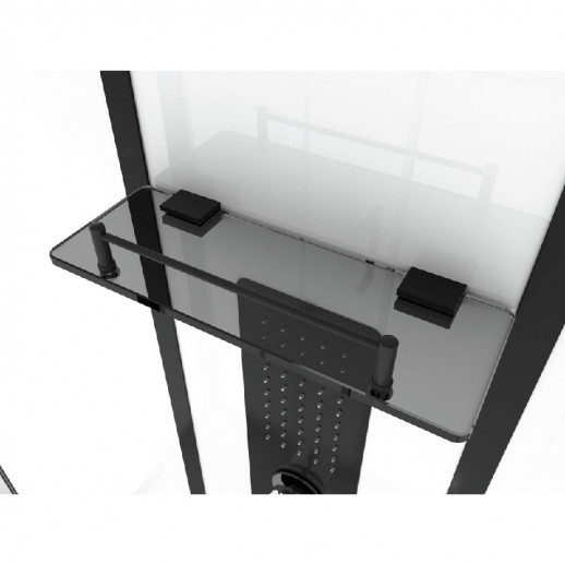 Душевая кабина Black&White Galaxy 8002900 с гидромассажем 90х90 см пр-ль черный задняя стенка белая квадратная