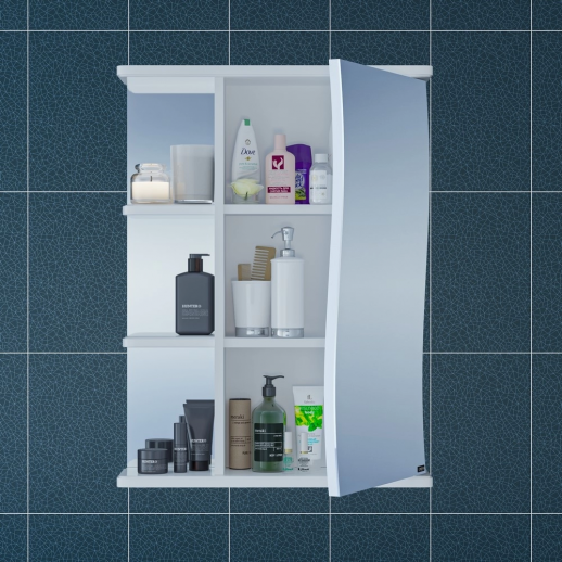 Зеркальный шкаф СаНта "Волна-550" прав, белый