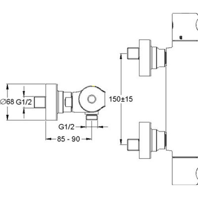 JACOB DELAFON Singulier E10872-CP смеситель-термостат для душа, хром