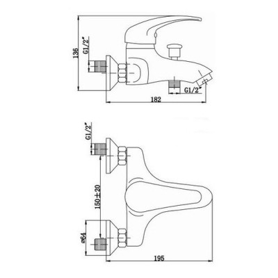KorDi Black Line Edition KD 2304-C6 Black/Chrome смеситель для ванны и душа, матовый черный