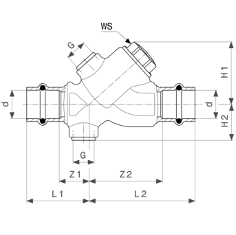 Viega Обратный клапан Easytop пресс 22 SC-Contur, бронза, шт