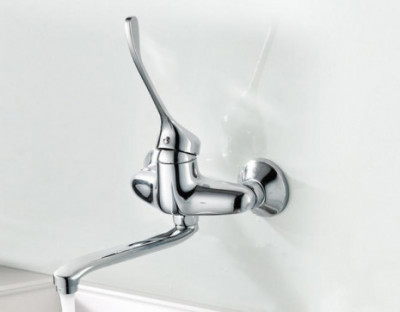 Настенный Смеситель Frap локтевой однорычажный поворотный хром (F4654)