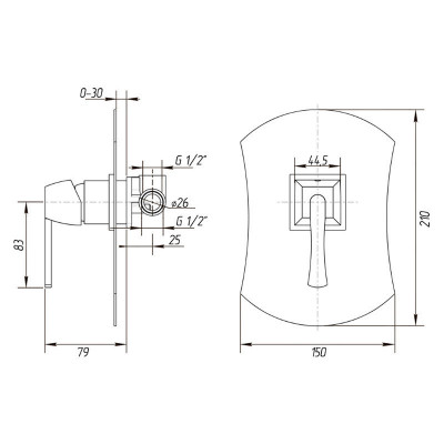 MIGLIORE Opera 19045 смеситель для душа встраиваемый, хром