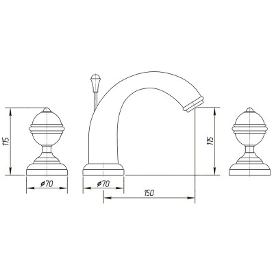 MIGLIORE Cristalia 18583 смеситель для раковины на три отверстия, бронза