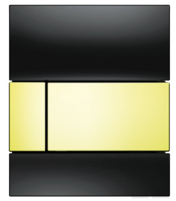 TECE TECEsquare Urinal. Панель смыва для писсуара, стеклянная. Стекло черное, клавиша позолоченная. 9242808