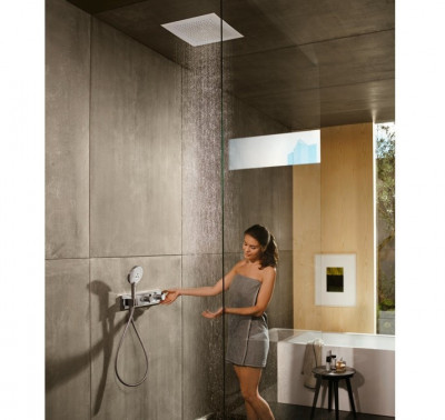 Термостатический смеситель для ванны 15355600 Hansgrohe RainSelect (черный хром)