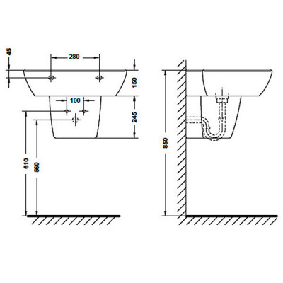 Gala Smart 25432(72589) полупьедестал для раковины, белый
