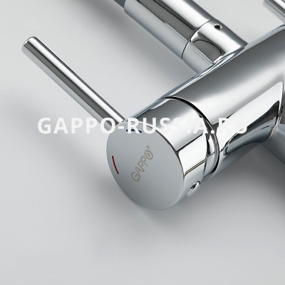 Смеситель для кухни с гибким изливом Gappo однорычажный серый/хром (G4398-30)