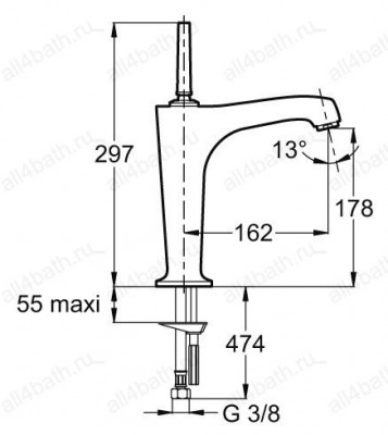 JACOB DELAFON Margaux E16231-4-CP смеситель для раковины, хром