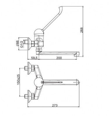 Локтевой смеситель для кухни FIMA Carlo Frattini Kitchen F3206/LCCR поворотный хром