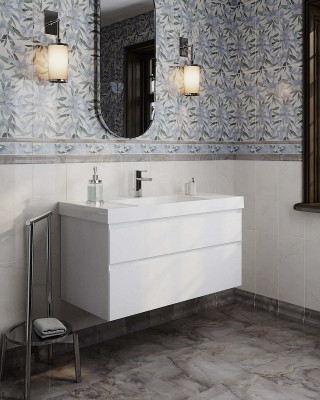 Раковина подвесная Kerama Marazzi Cubo 100 CU.wb.100 белая глянцевая прямоугольная