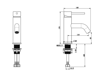 SCANDI Смеситель на раковину Bronze de Luxe SCANDI черный матовый (1451B)