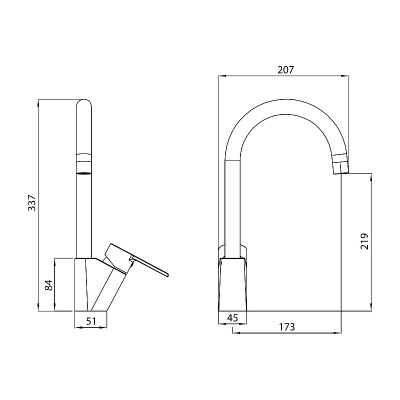 Кухонный смеситель Koller Pool Kvadro Arc KA0500 хром