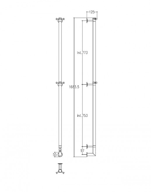 Электрический полотенцесушитель Margaroli Arcobaleno 90x1667мм латунь хром (616CRB-1650)