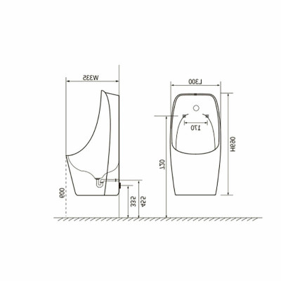 Писсуар подвесной Aquatek AQ3060-S-00 с сенсорным смывом, белый фарфор, 30x69 см