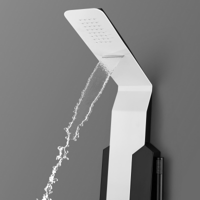 Душевая панель Black & White GR028 Matt Black (1400х220), черный/белый