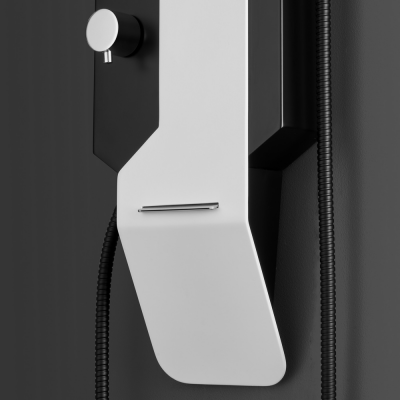 Душевая панель Black & White GR028 Matt Black (1400х220), черный/белый