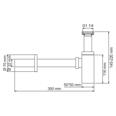 WasserKRAFT A096 сифон для раковины