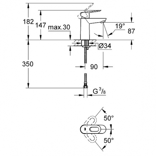 Grohe BauLoop 23337000 смеситель для раковины