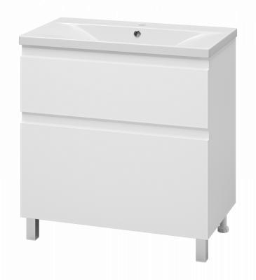 Тумба напольная Misty Лаки 80 белая (П-Лак-01080-0112Я) с раковиной