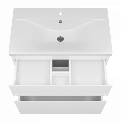 Тумба напольная Misty Лаки 80 белая (П-Лак-01080-0112Я) с раковиной